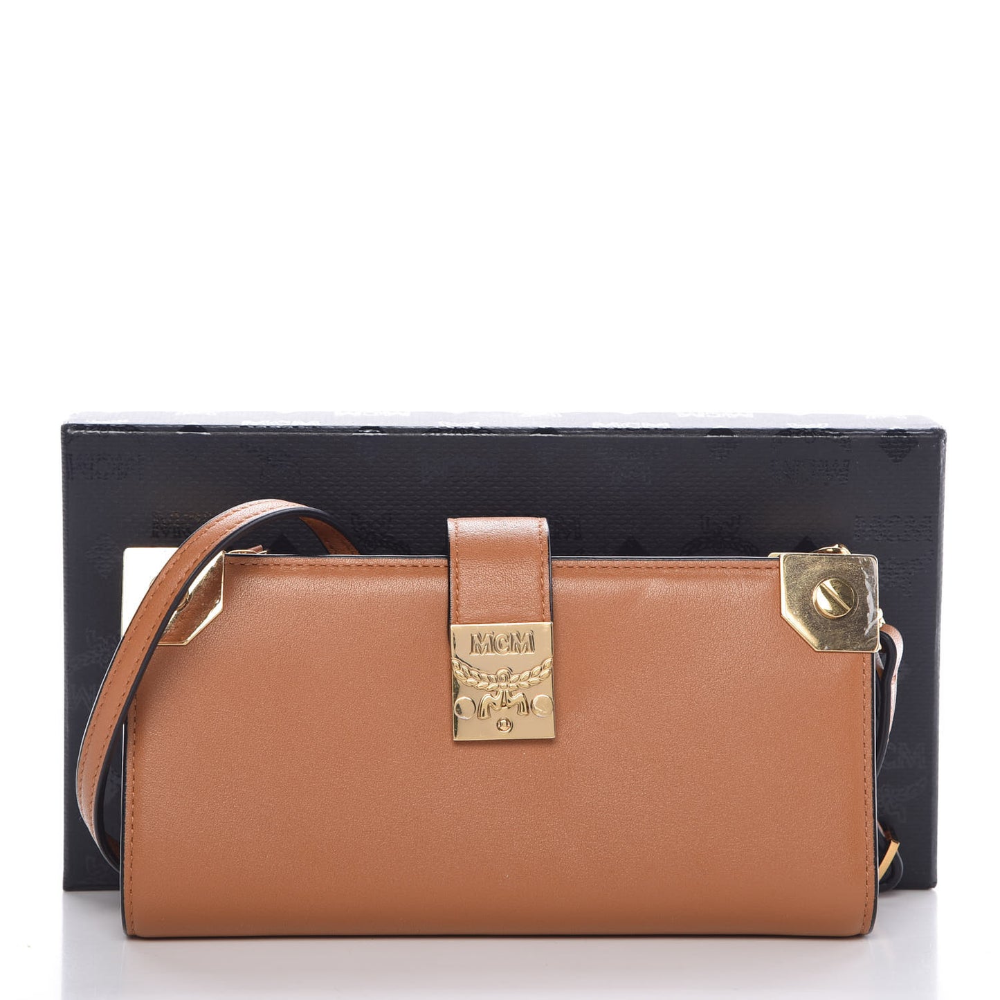 Calfskin Patricia Strap Wallet Cognac
