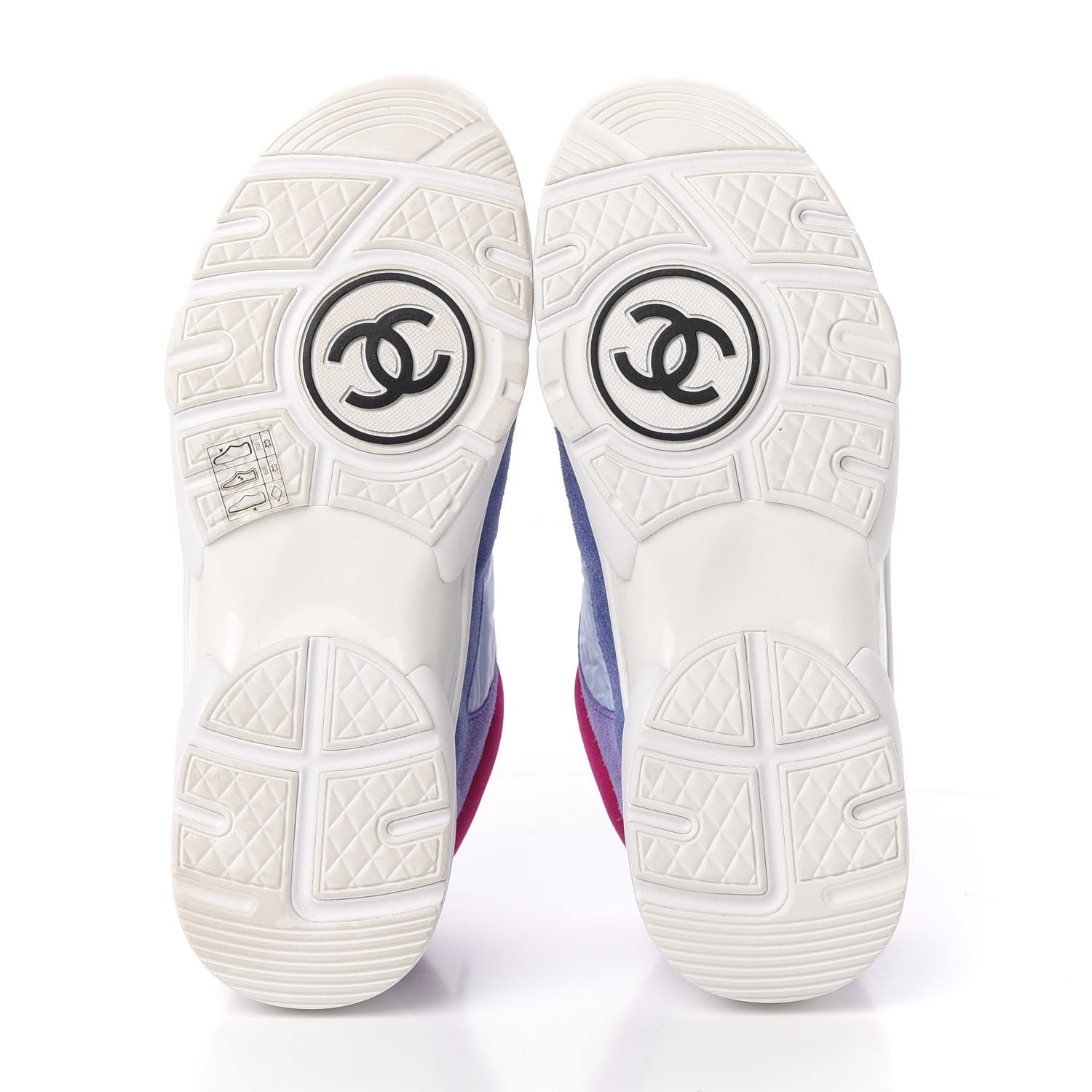 Chanel Nylon Calfskin Suede CC Womens Sneakers 37 Light Blue 6 of 10