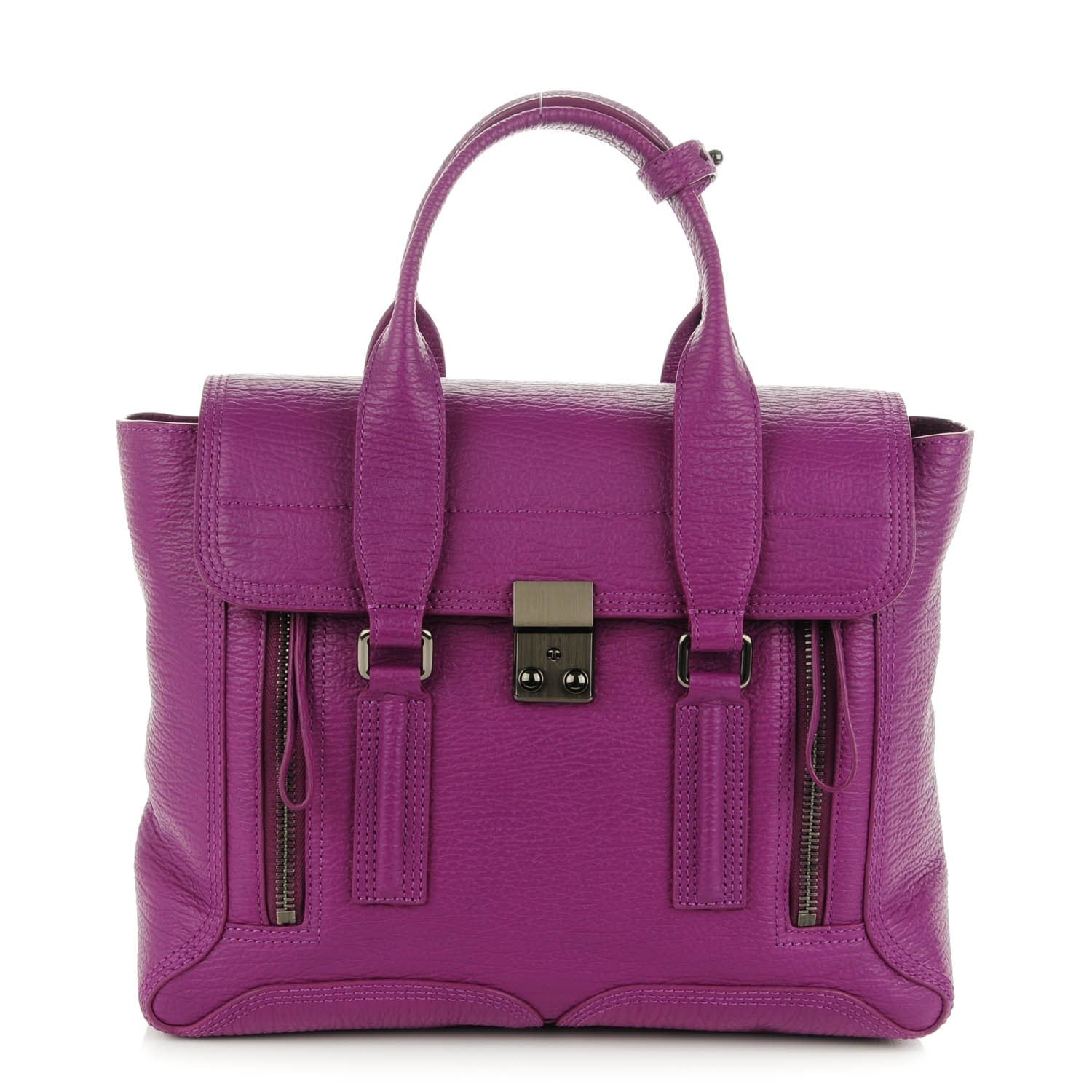 3.1 Phillip Lim 3.1 Textured Calfskin Medium Pashli Satchel Orchid 1 of 8