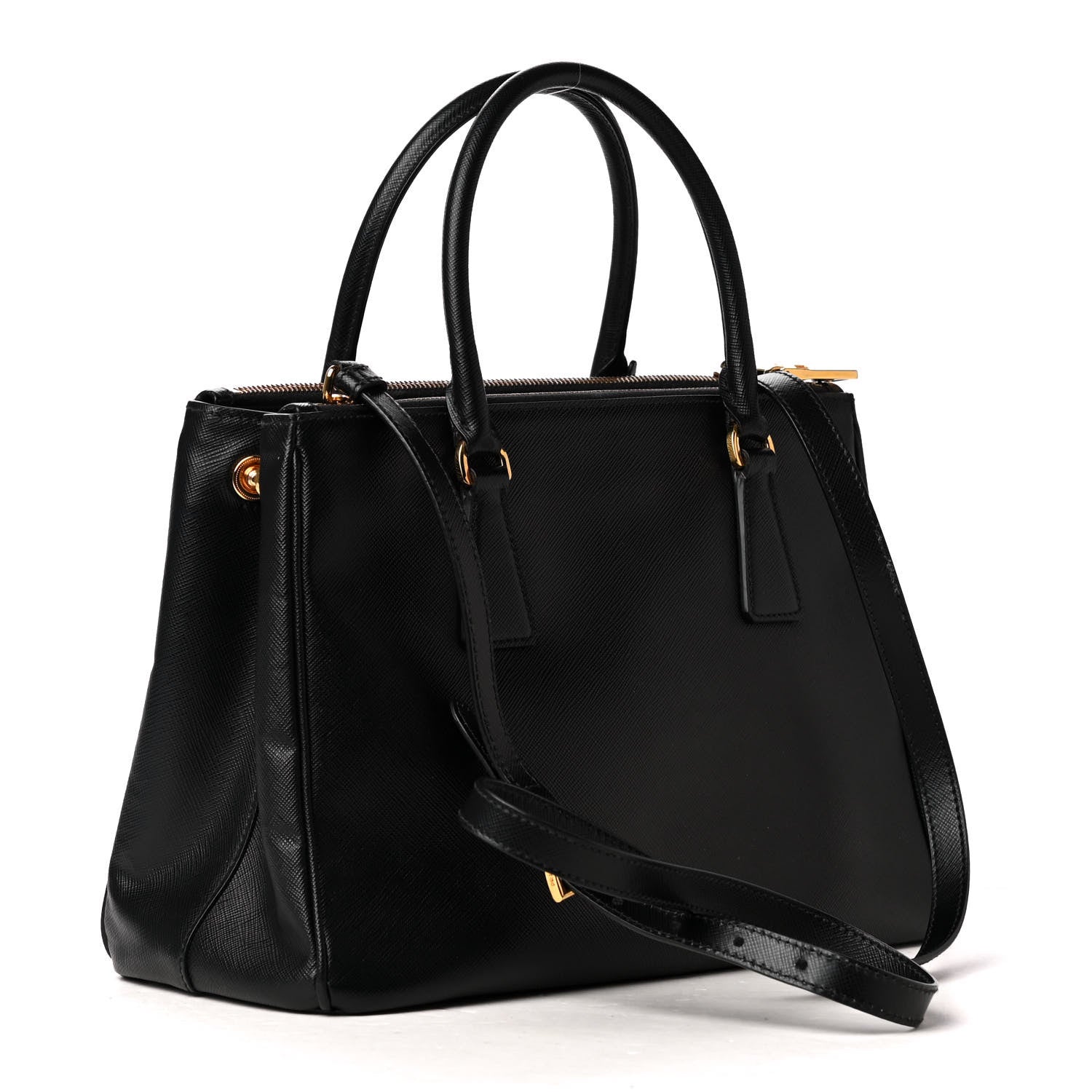 Prada Saffiano Small Galleria Double Zip Tote Black 2 of 4