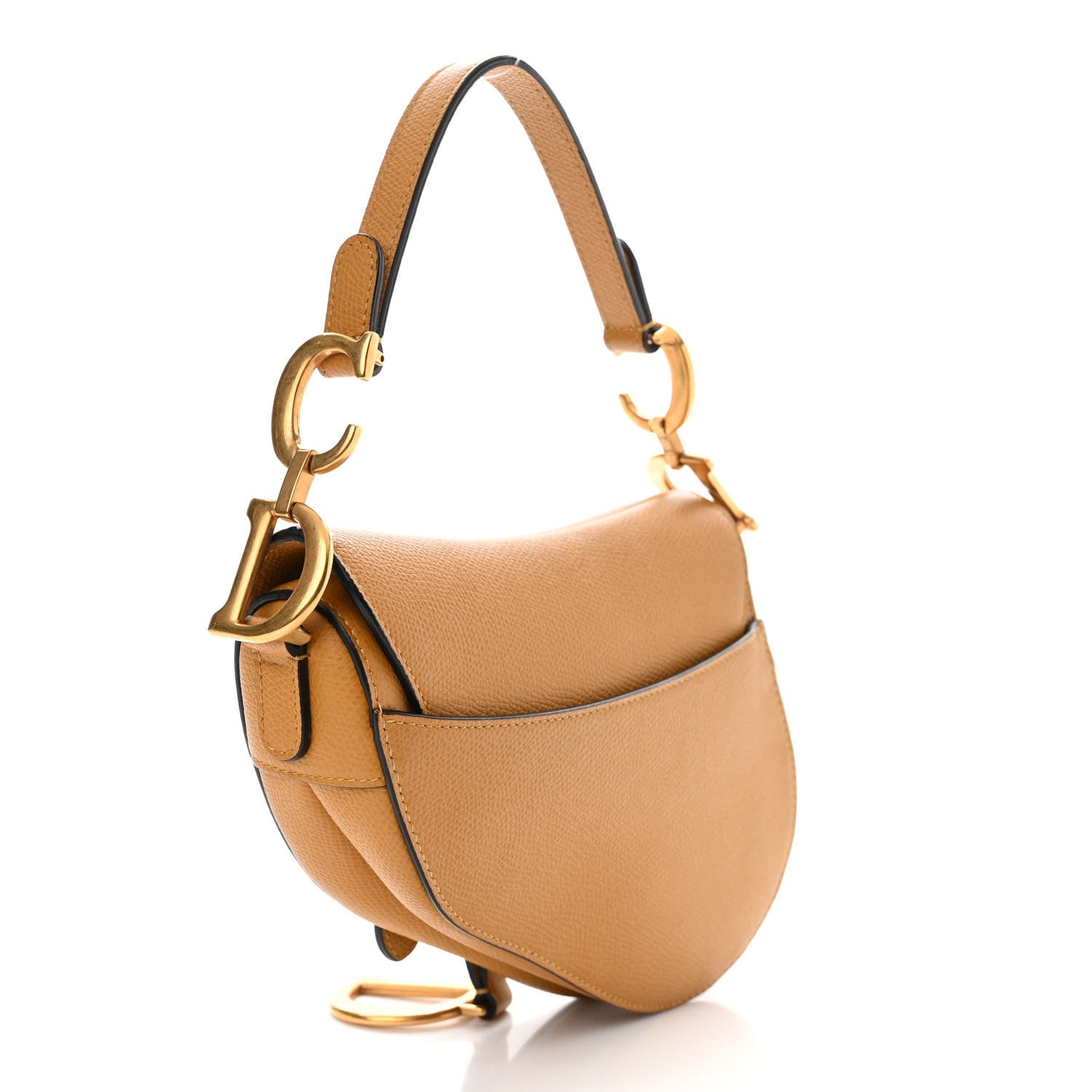 Christian Dior Grained Calfskin Mini Saddle Bag Dark Yellow 3 of 11