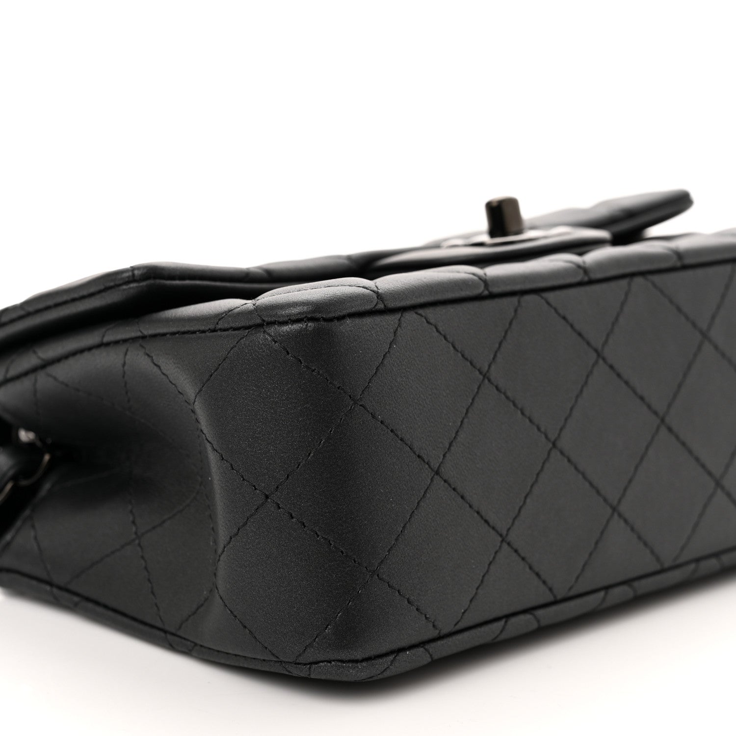 Chanel Lambskin Quilted Mini Rectangular Flap So Black 9 of 11