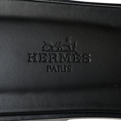 Hermes Box Calfskin Oran Sandals 38 Black 8 of 9