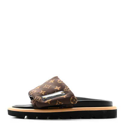Louis Vuitton Nylon Monogram Pool Pillow Comfort Mule 38 Cacao Brown 1 of 9