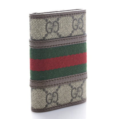 Gucci GG Supreme Monogram Web Ophidia 6 Key Holder Case Beige New Acero 3 of 8