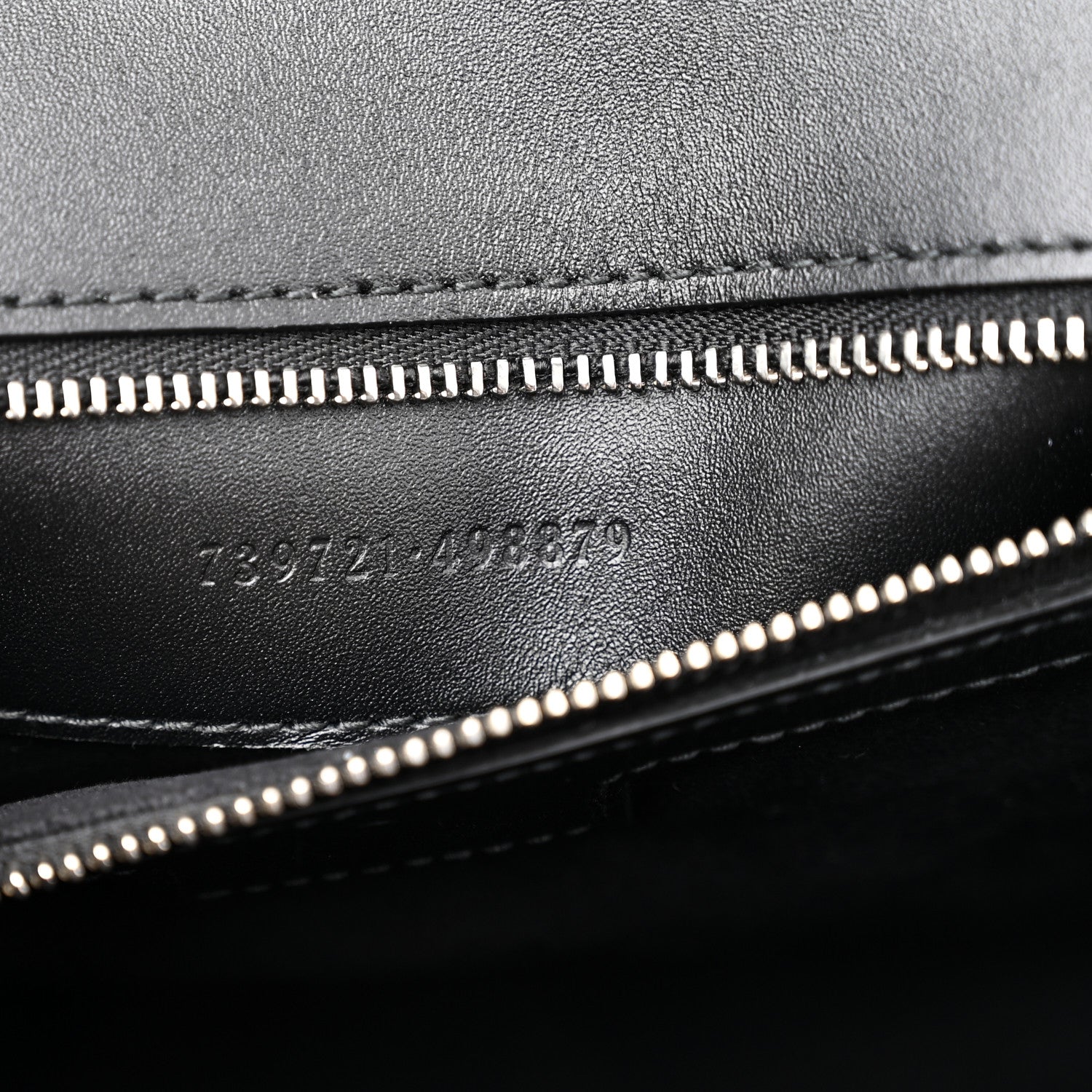 Gucci Senna Calfskin Lines Petite GG Top Handle Shoulder Bag Black Mystic White 7 of 11