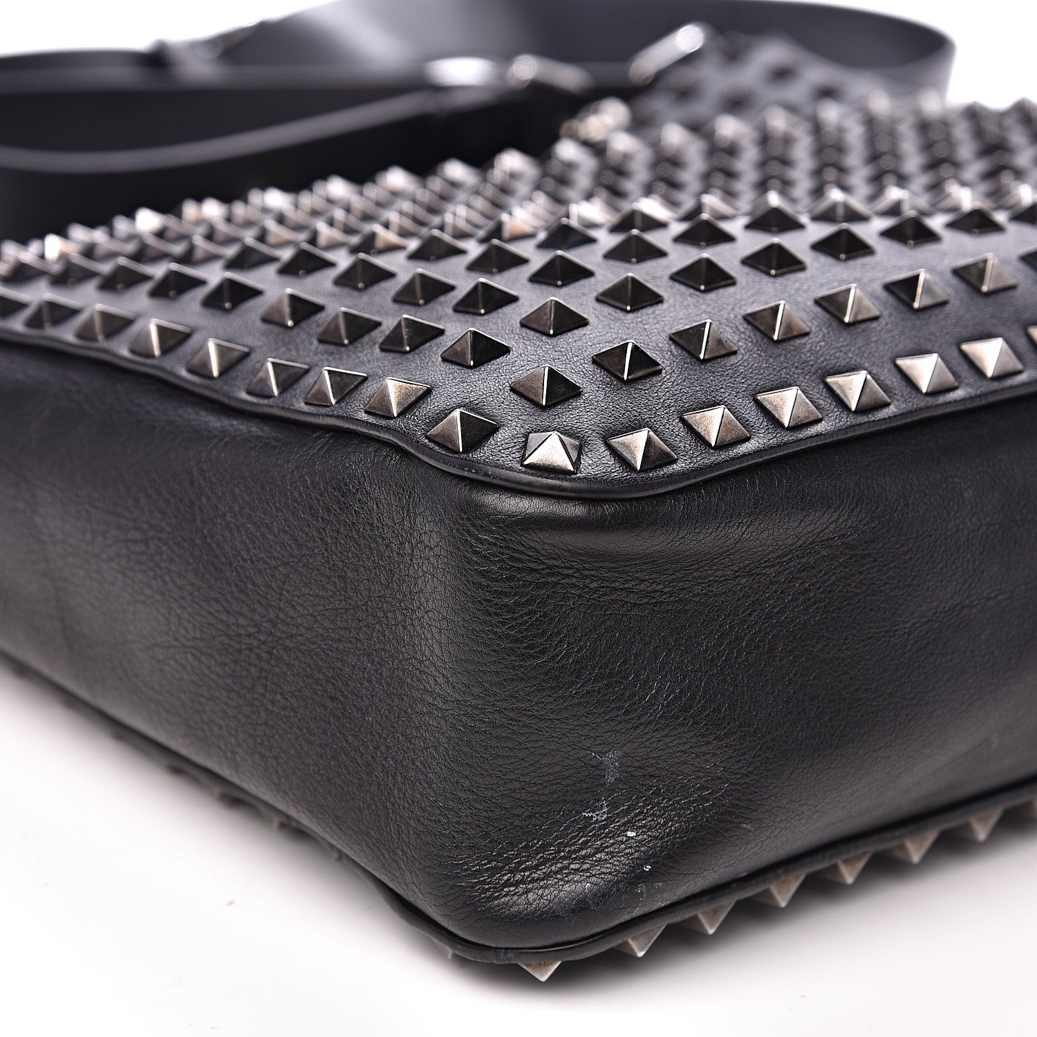 Valentino Garavani Calfskin Large Rockstud All Over Flip-Lock Messenger Bag Black 6 of 14