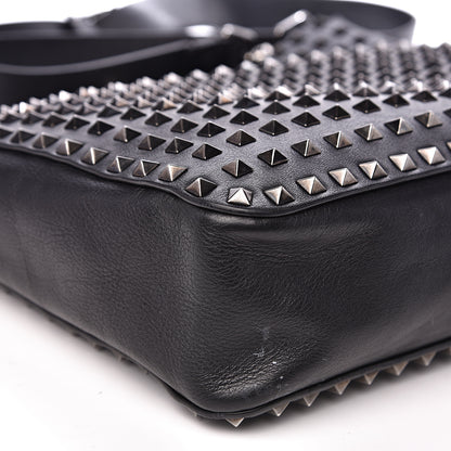 Valentino Garavani Calfskin Large Rockstud All Over Flip-Lock Messenger Bag Black 6 of 14
