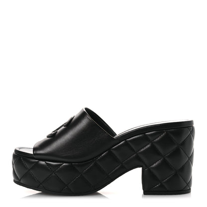 Chanel Lambskin Quilted CC Platform Mules 39 Black 1 of 11