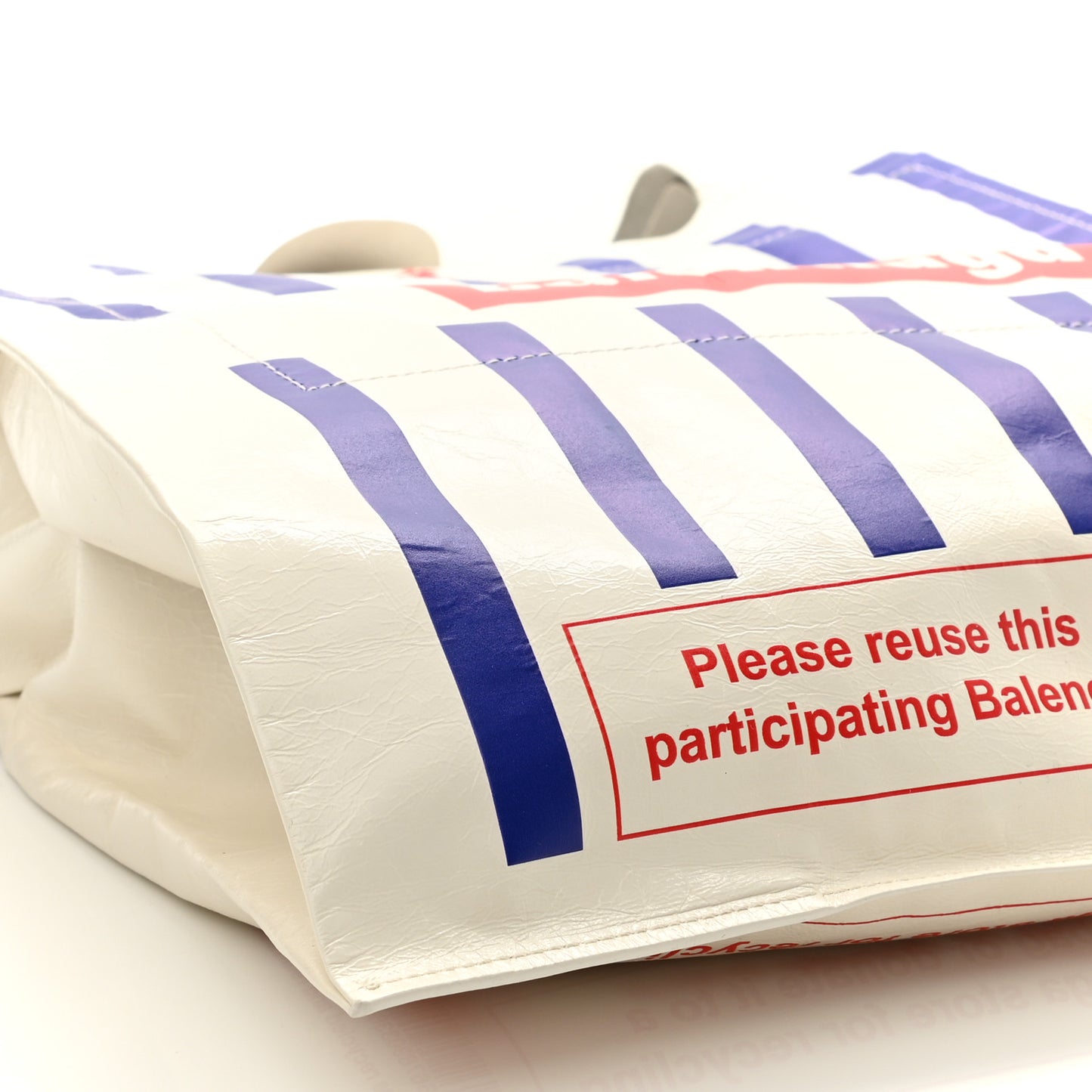 Calfskin Monday Shopper Tote Bag White Blue Red