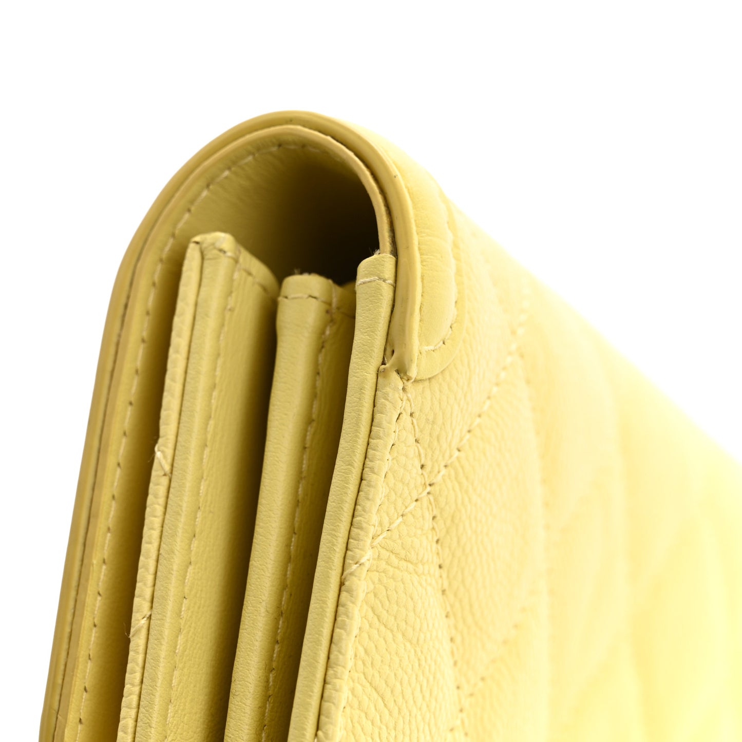Caviar Quilted Medium Filigree Flap Wallet Yellow