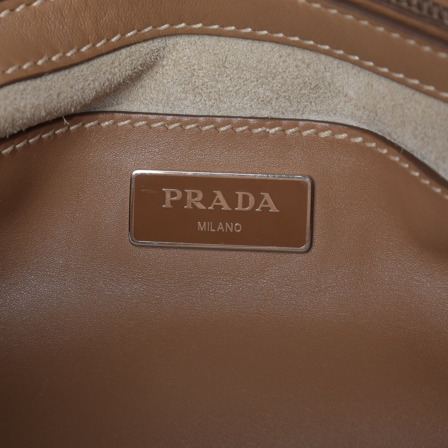 Prada City Calf Hand Stitched Medium Galleria Double Zip Tote Caramel 7 of 8