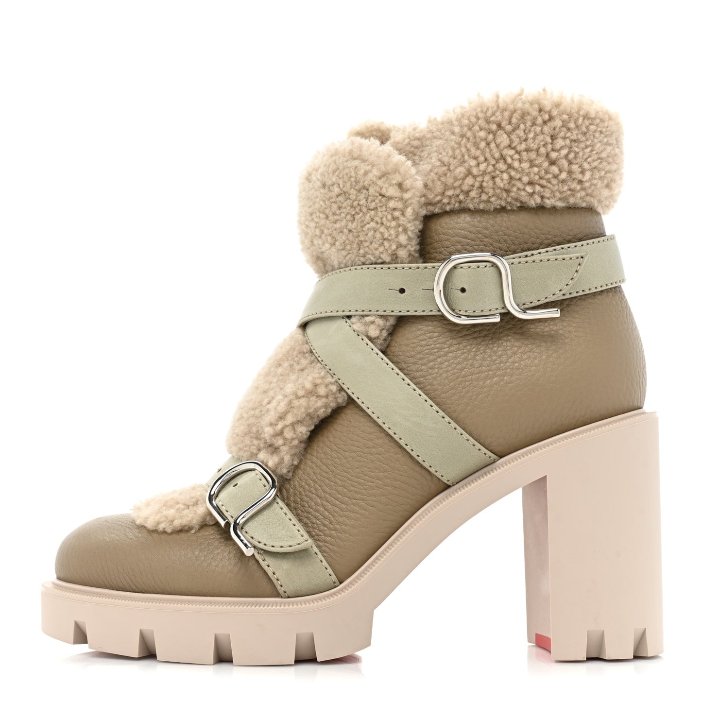 Calfskin Shearling Pole Chic 70 Booties 39 Champignon