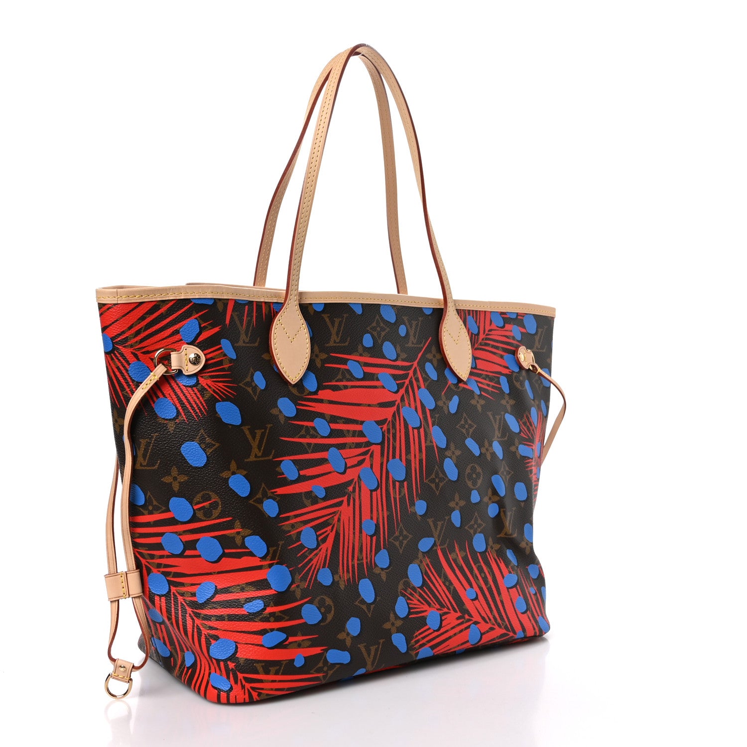 Louis Vuitton Monogram Jungle Dots Neo Neverfull MM Coquelicot Denim 4 of 11