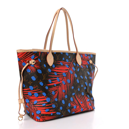 Louis Vuitton Monogram Jungle Dots Neo Neverfull MM Coquelicot Denim 4 of 11