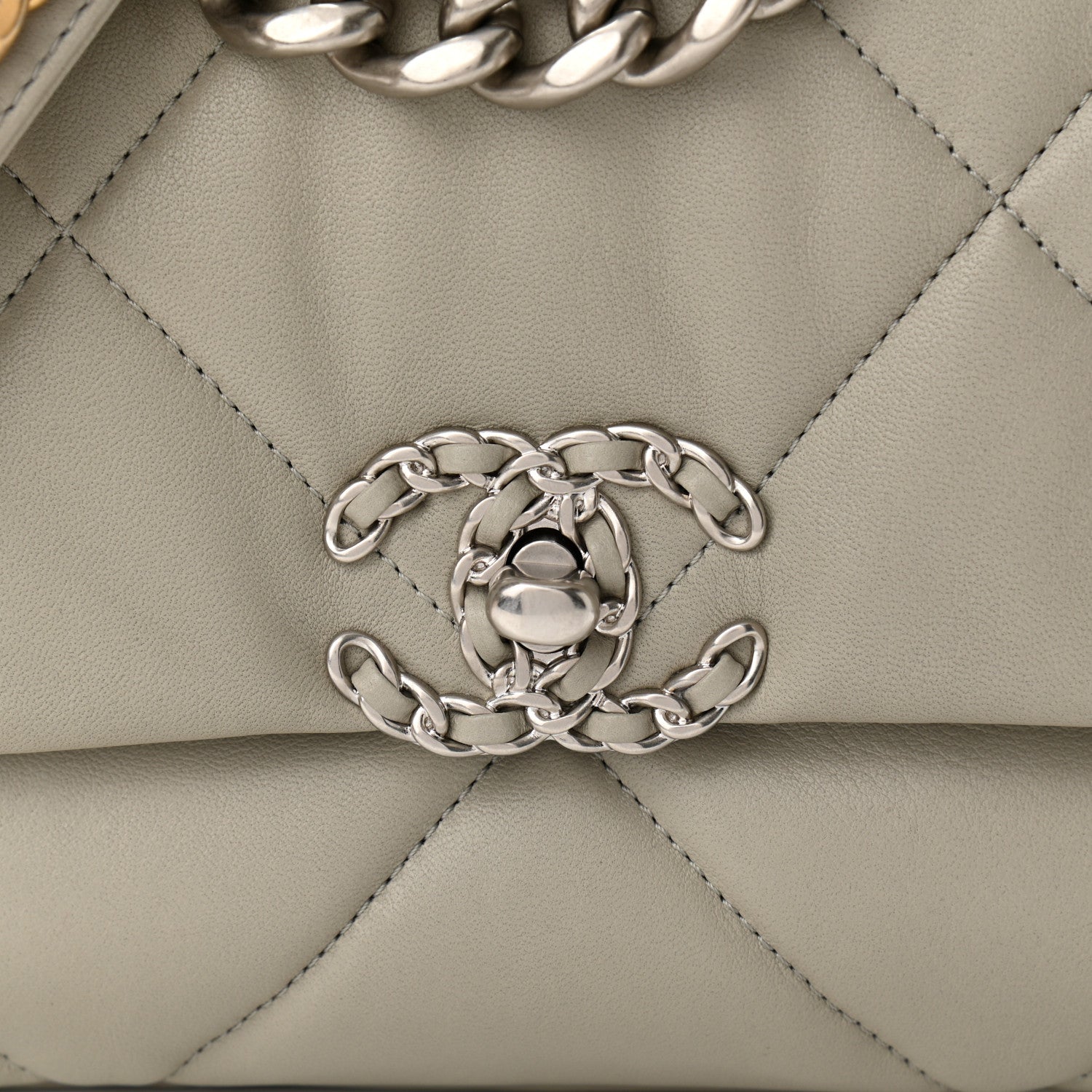 Chanel Lambskin Quilted Medium Chanel 19 Flap Grey 10 of 11