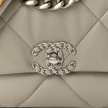 Chanel Lambskin Quilted Medium Chanel 19 Flap Grey 10 of 11
