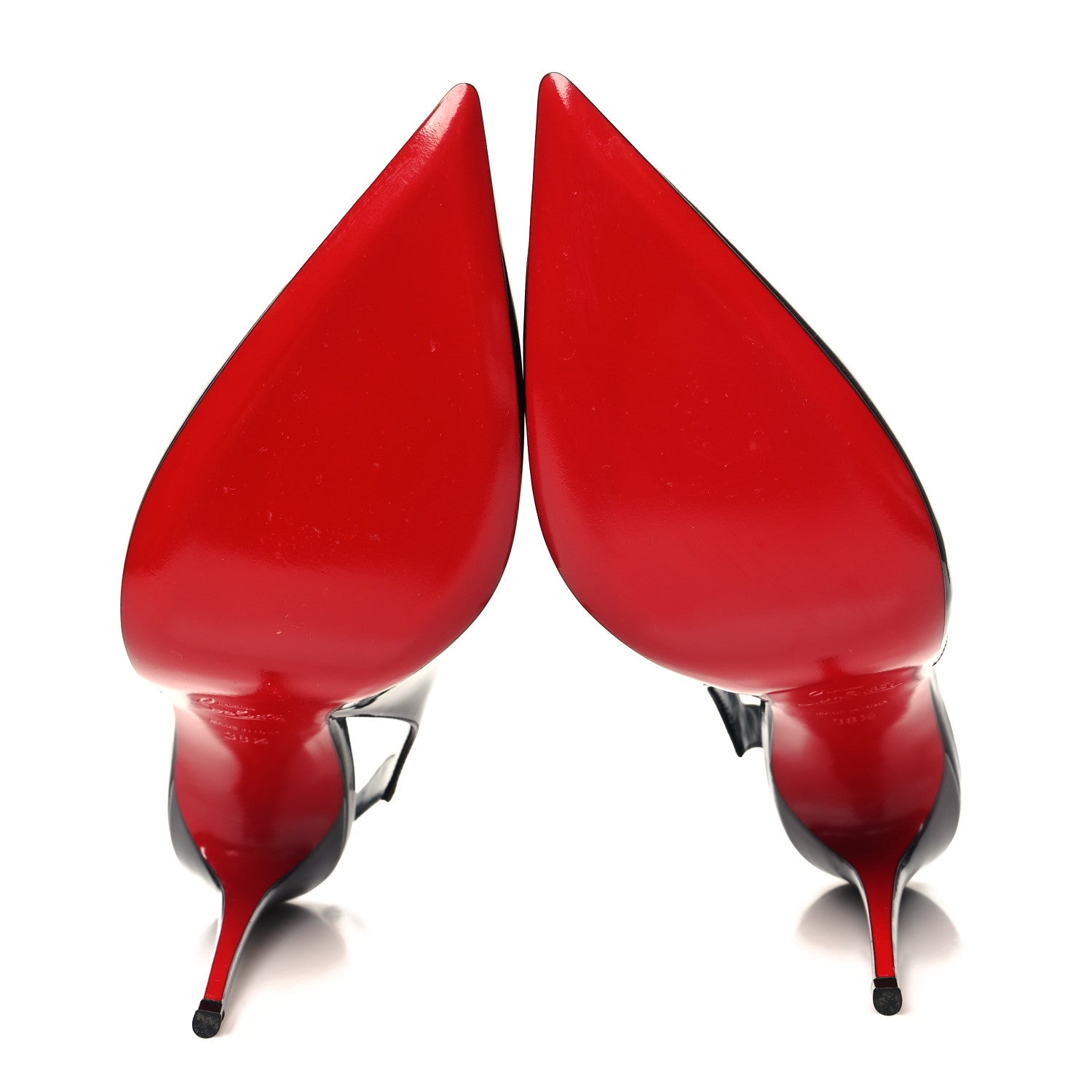 Christian Louboutin Metallic Patent Psychic Hot Chick Slingback 100 Pumps 38.5 Black 5 of 8