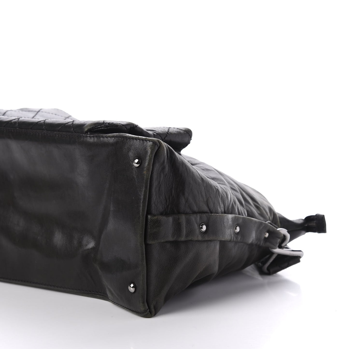 Lambskin Quilted Mademoiselle Hobo Black