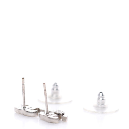 Chanel Crystal Mini Timeless CC Earrings Silver 4 of 4