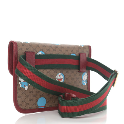 Gucci X DORAEMON Mini Vintage GG Supreme Monogram Web Slim Belt Bag Beige Cherry Red 3 of 11