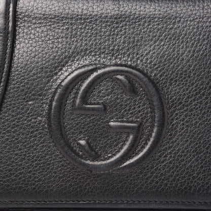Gucci Pebbled Calfskin Soho Wallet on Chain Black 9 of 9