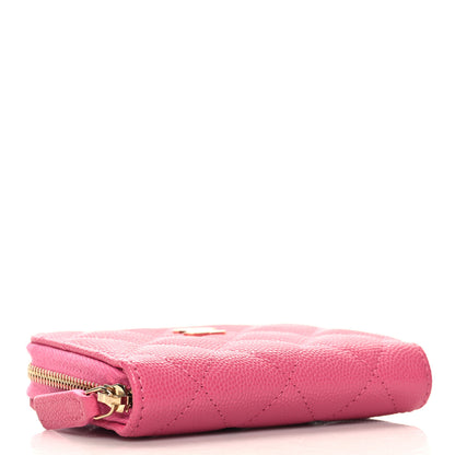 Chanel Caviar Quilted Zip Coin Purse Pink 4 of 8