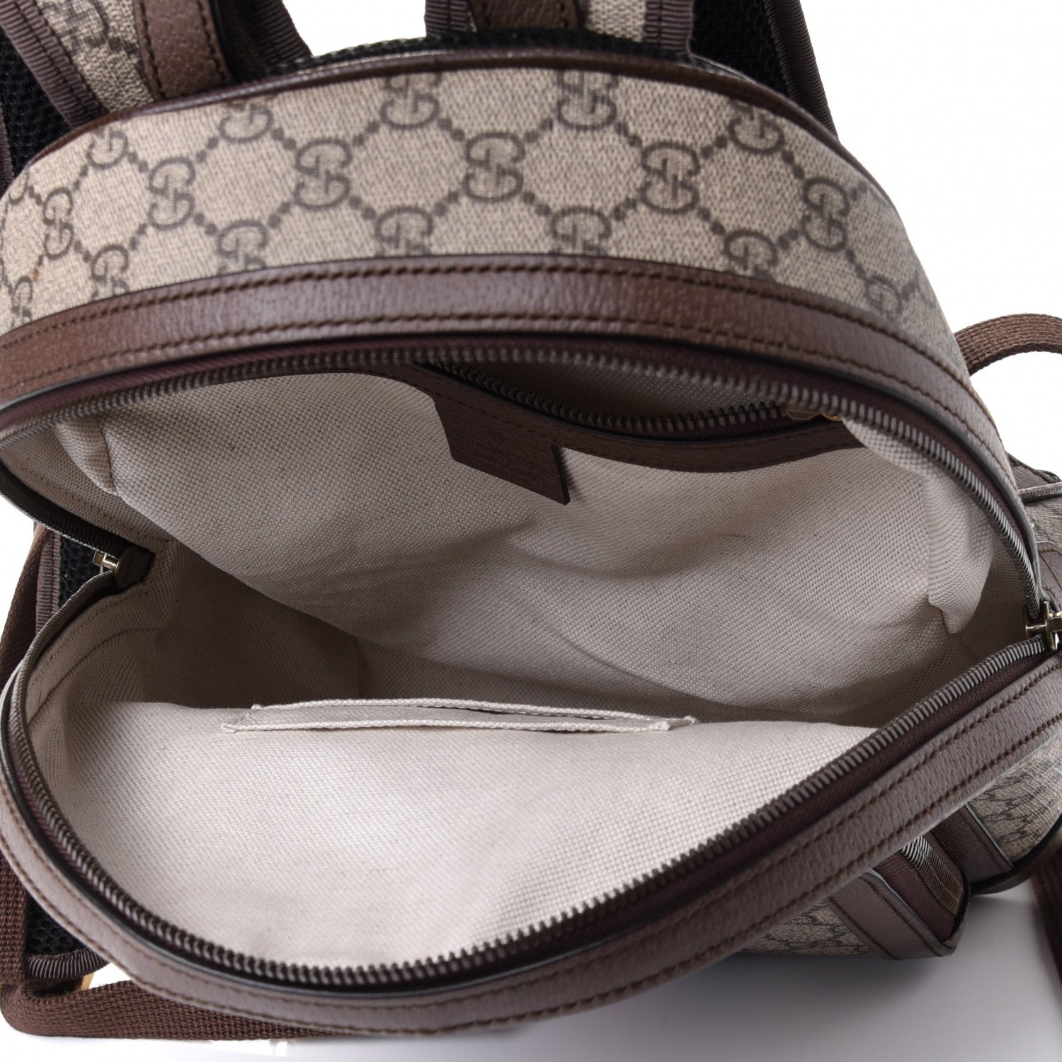 Gucci GG Supreme Monogram Calfskin Web Small Ophidia Day Backpack Beige Ebony New Acero 4 of 4