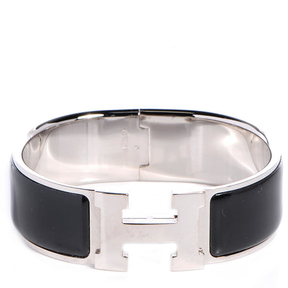 Hermes Enamel Wide Clic Clac H Bracelet PM Black 1 of 4