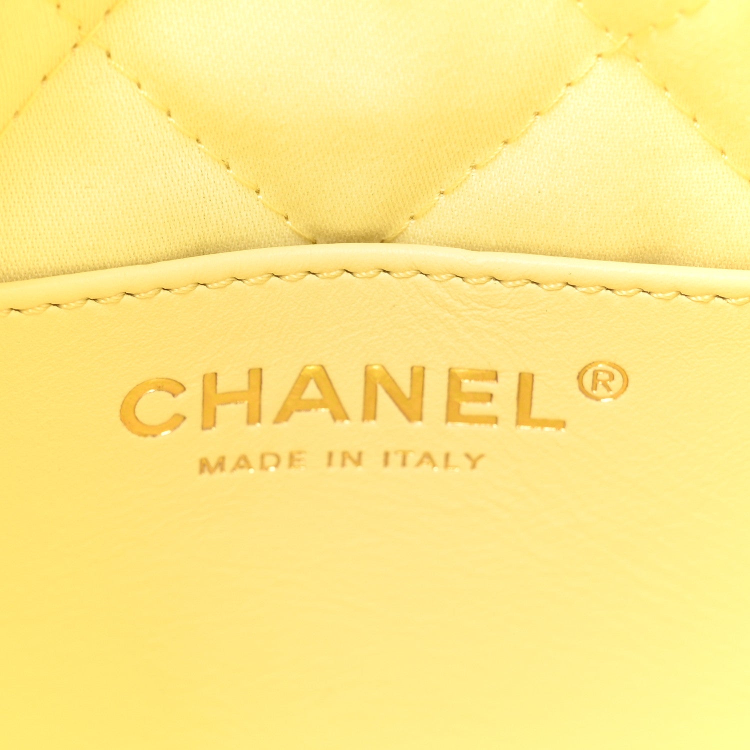 Chanel Shiny Calfskin Quilted Mini Chanel 22 Light Yellow 6 of 9
