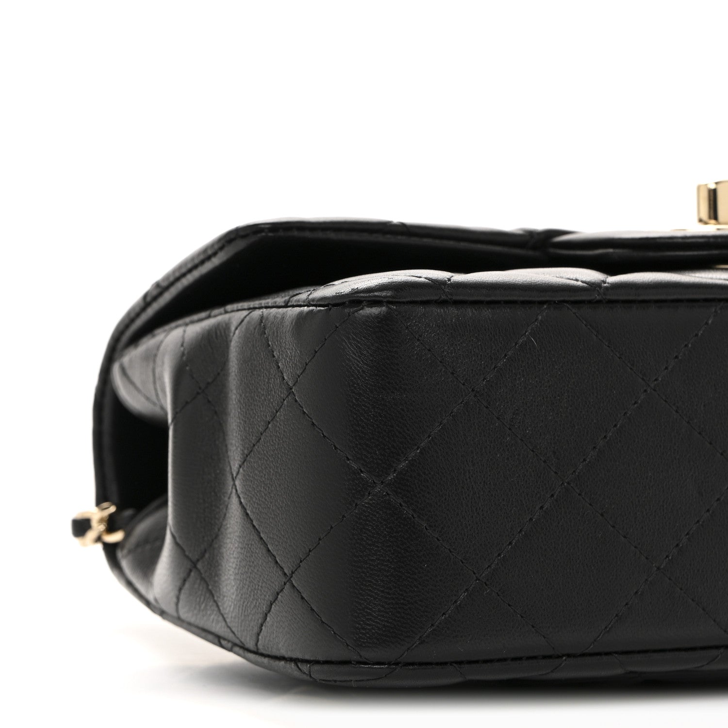 Chanel Lambskin Quilted Mini Top Handle Rectangular Flap Black 9 of 12