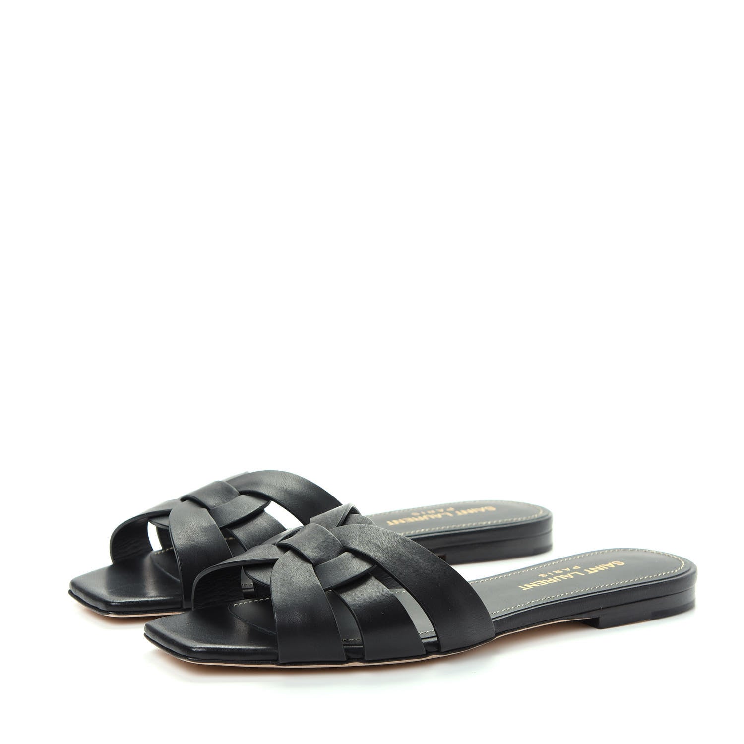 Saint Laurent Calfskin Nu Pied 05 Slide Sandals 36 Black 3 of 10