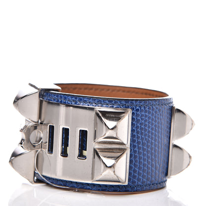 Hermes Lizard Collier De Chien CDC Bracelet T2 Bleu Saphir 2 of 6