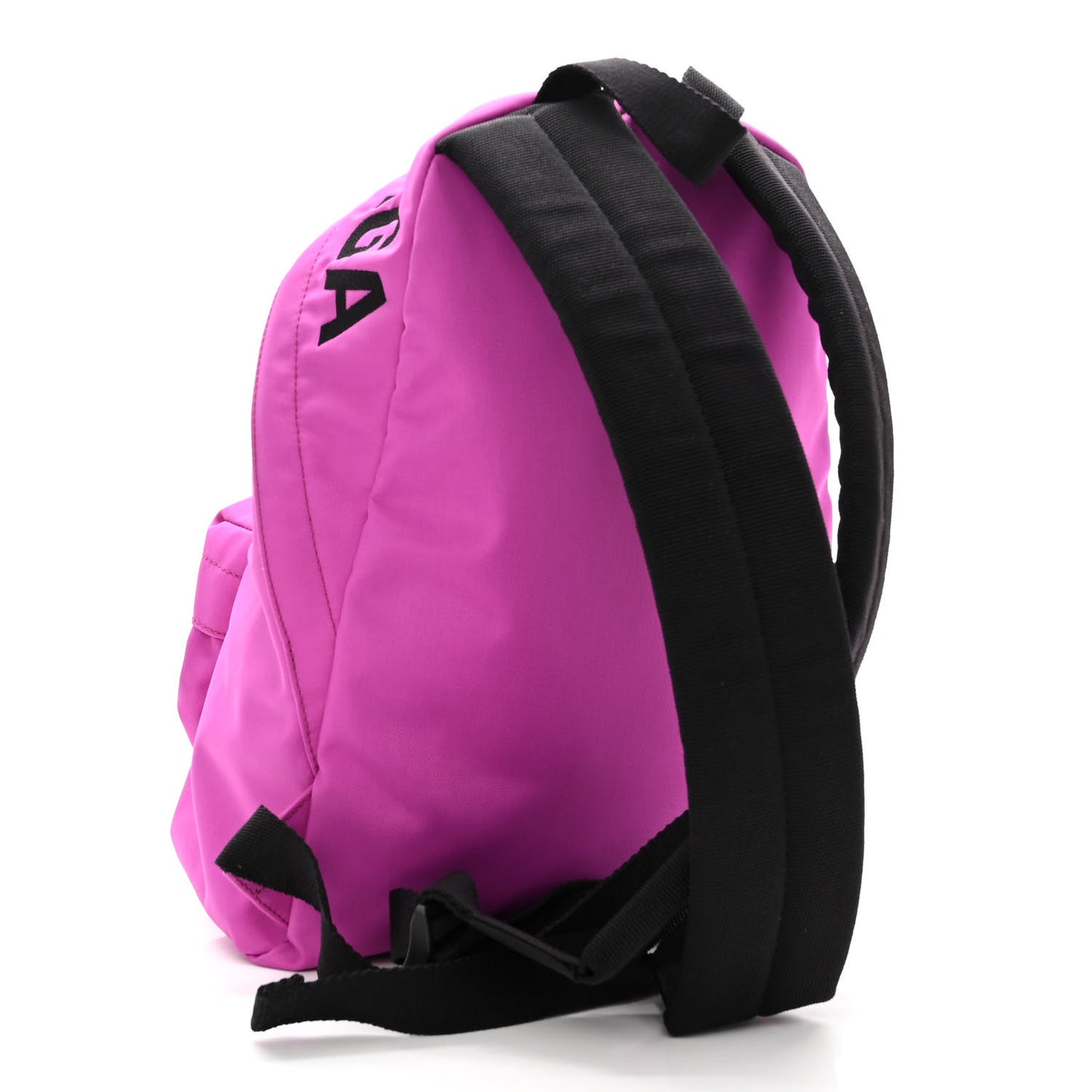 Sport Nylon Logo Embroidered S Wheel Backpack Fuchsia Black