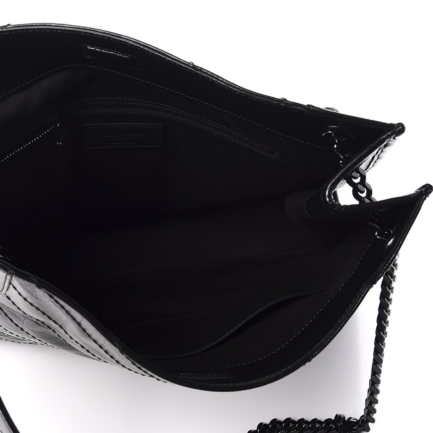 Saint Laurent Crinkled Calfskin Matelasse Monogram Large Niki Shopper Tote Black 5 of 9