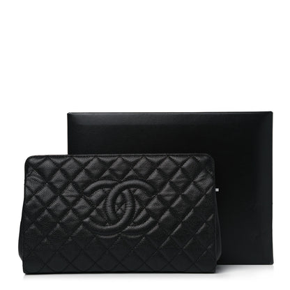 Chanel Caviar Quilted CC Large Clutch Black 15 of 15
