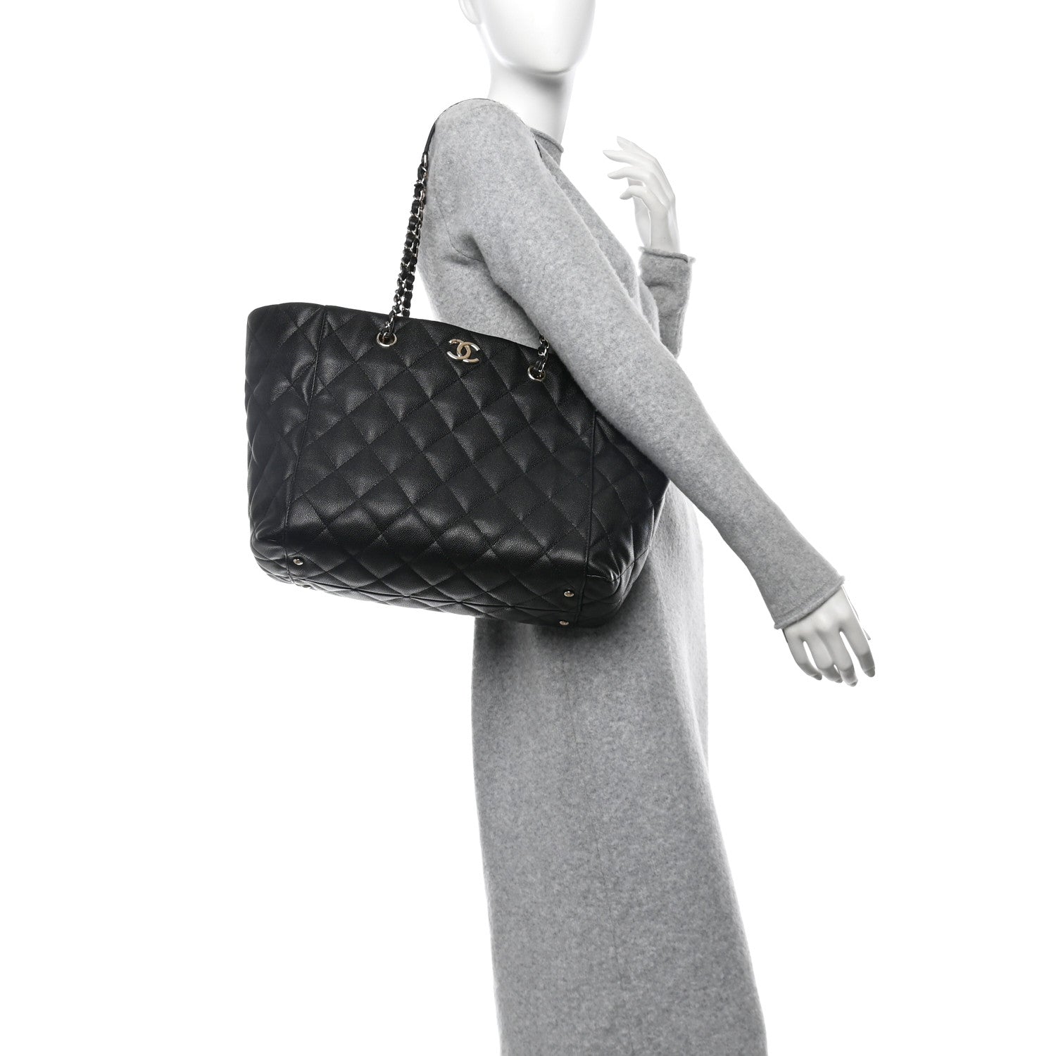 Chanel Caviar Quilted Large Shopping Tote Black 3 of 12