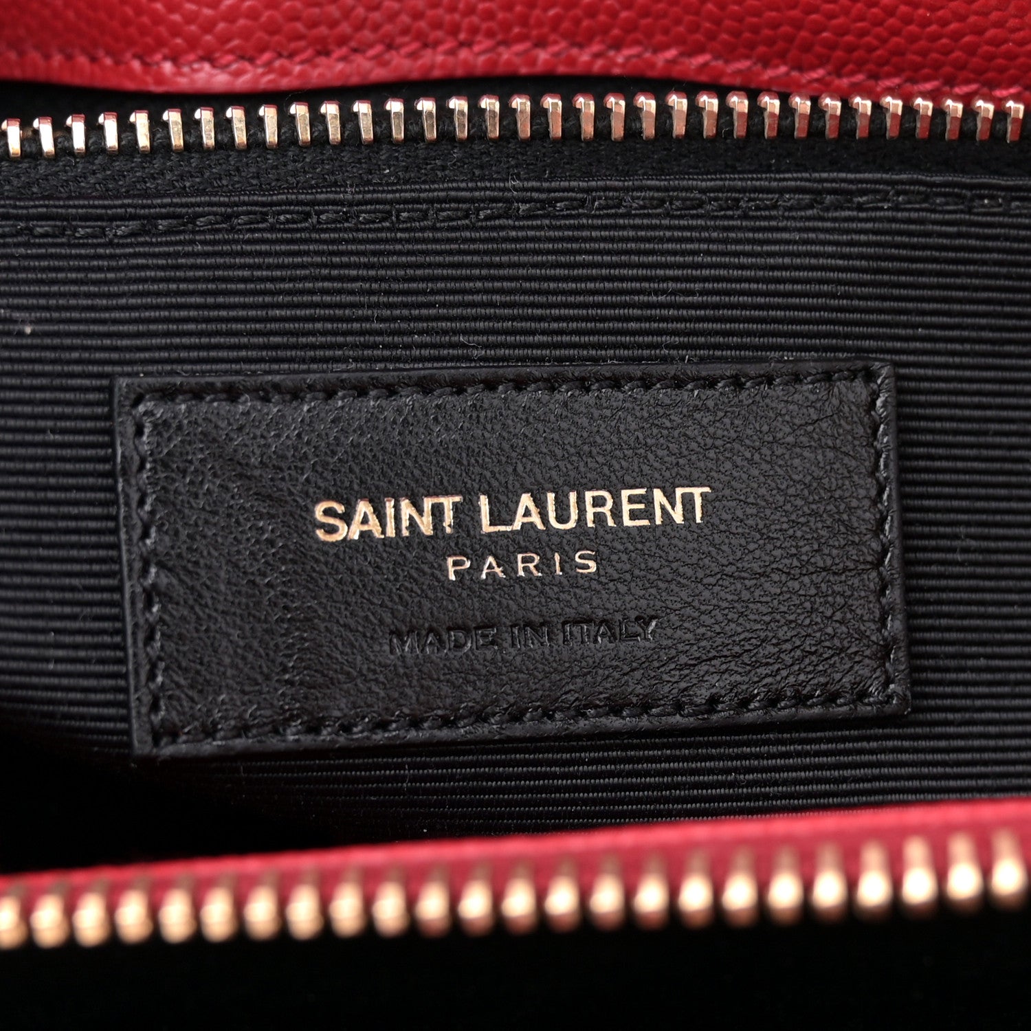 Saint Laurent Grain De Poudre Matelasse Chevron Monogram Shopping Bag Red 6 of 11