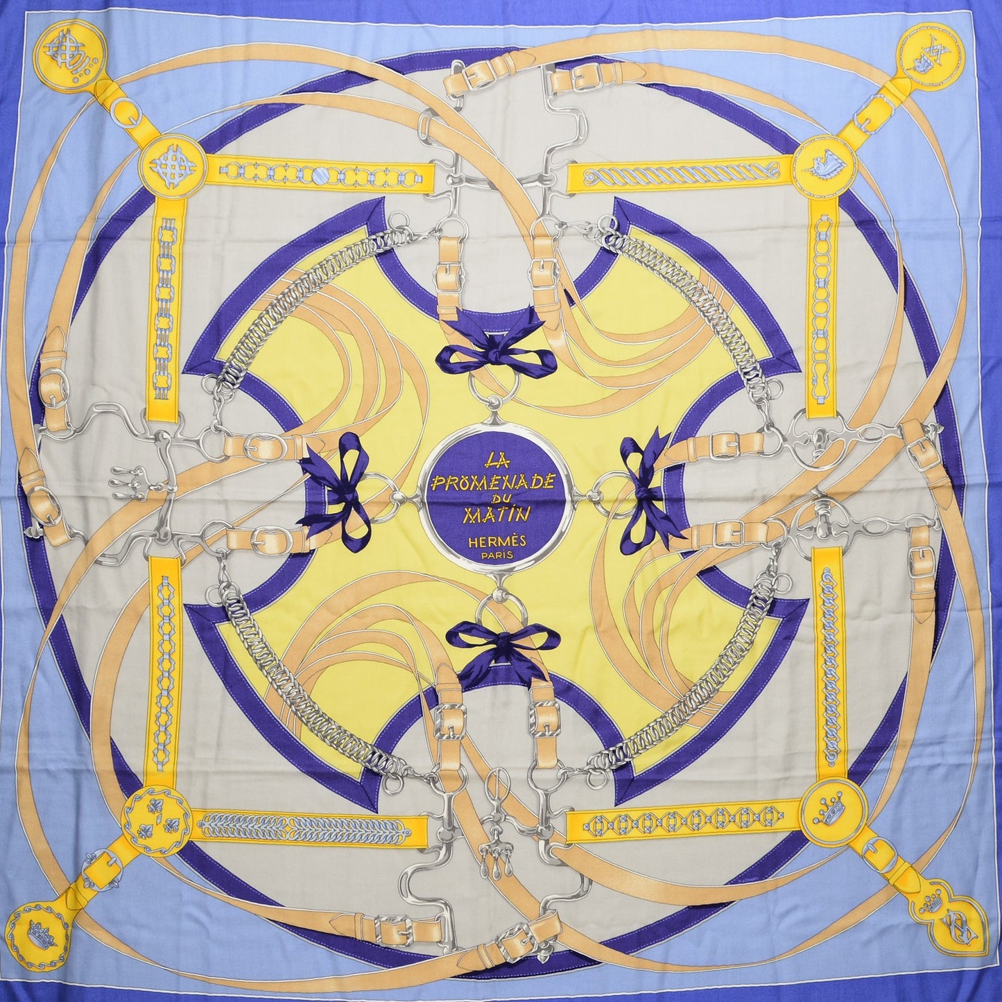 Cashmere Silk La Promenade Du Matin Shawl 140 Lavande Ciel Jaune