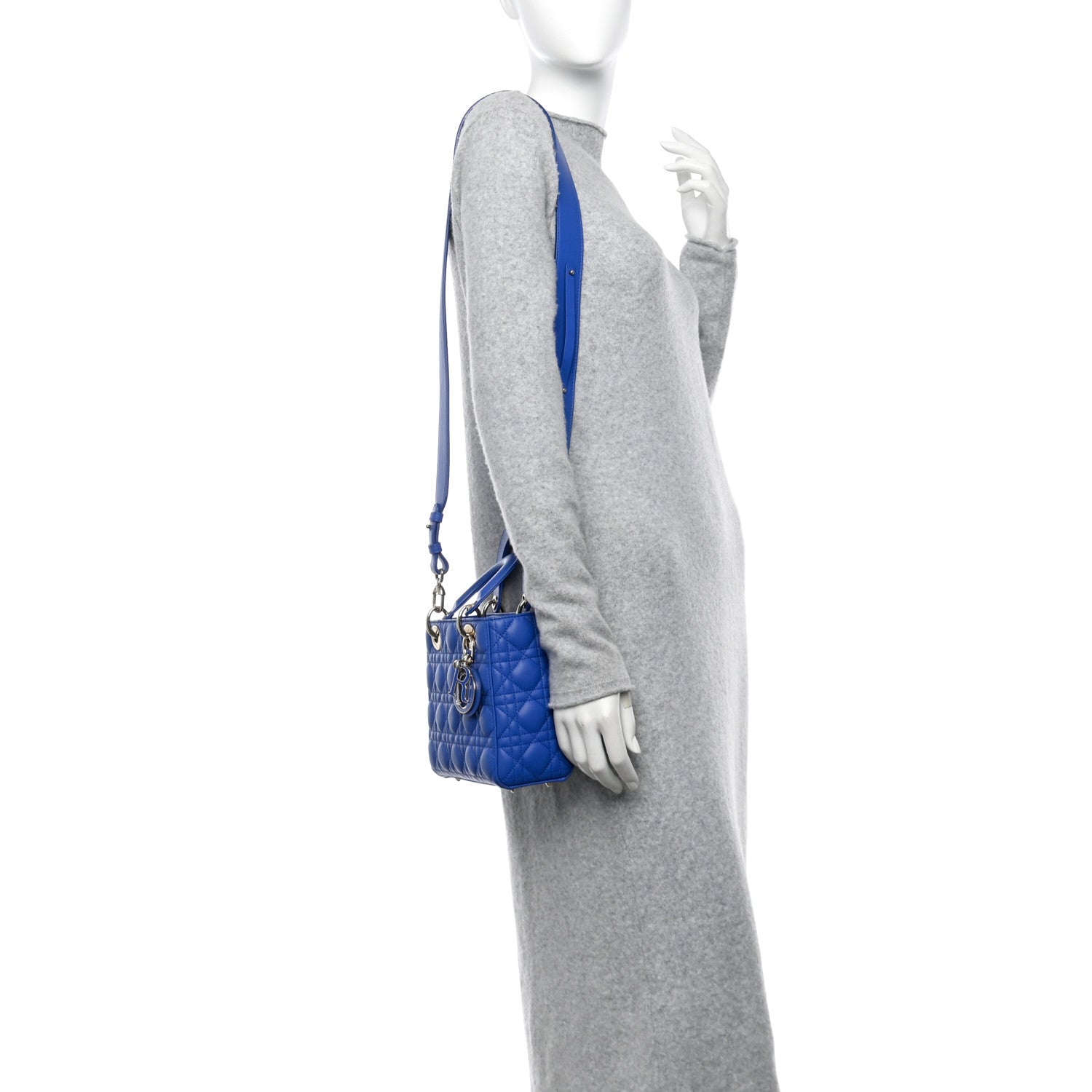 Christian Dior Lambskin Cannage Small My ABCDior Lady Dior Blue 2 of 11