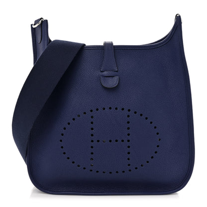 Hermes Taurillon Maurice Evelyne III PM Bleu Saphir 1 of 11