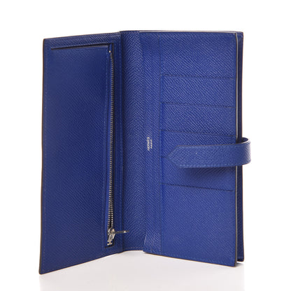 Hermes Epsom Bearn Gusset Wallet Bleu Electrique 5 of 9