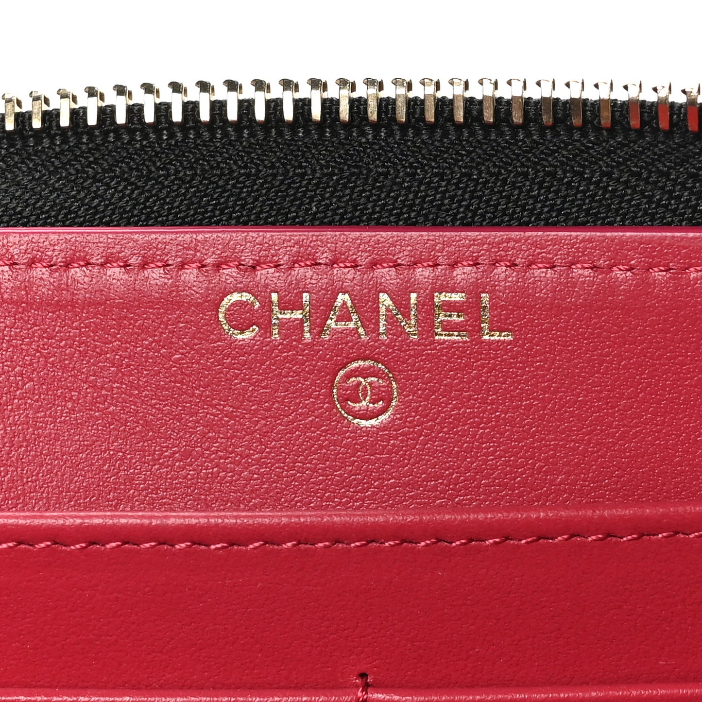 Lambskin Quilted 19 Long Zipped Around Wallet Black