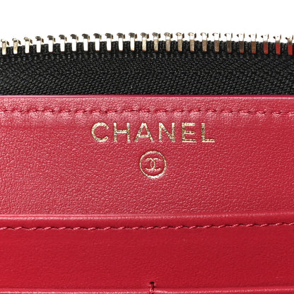 Chanel Lambskin Quilted 19 Long Zipped Around Wallet Black 6 of 10