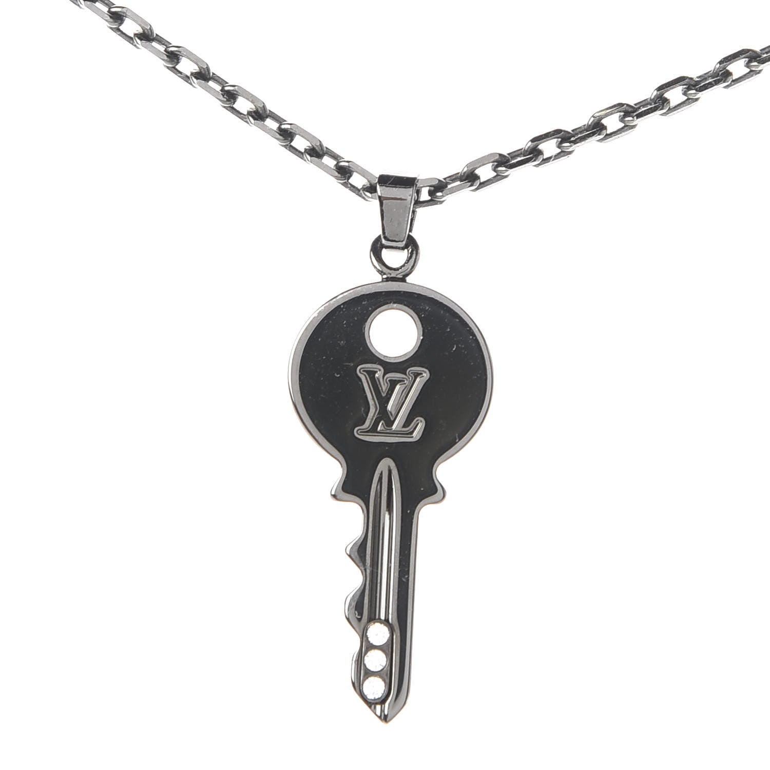 Louis Vuitton LV Initials Necklace Silver 6 of 7