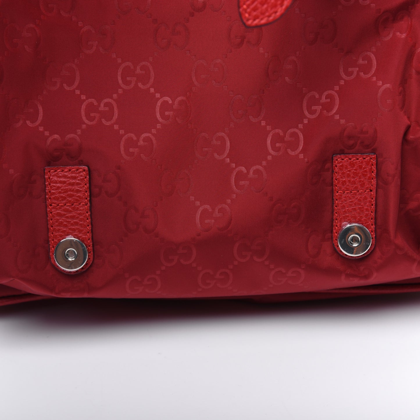 Nylon Monogram Double Buckle Flap Messenger Bag Vibrant Red