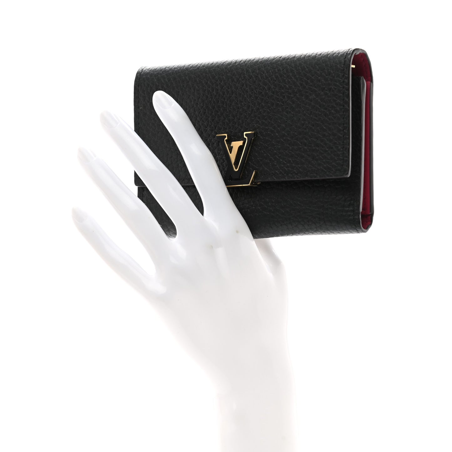 Taurillon Capucines Compact Wallet Black