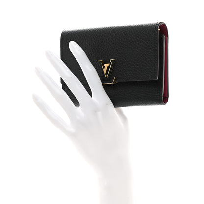 Louis Vuitton Taurillon Capucines Compact Wallet Black 2 of 9