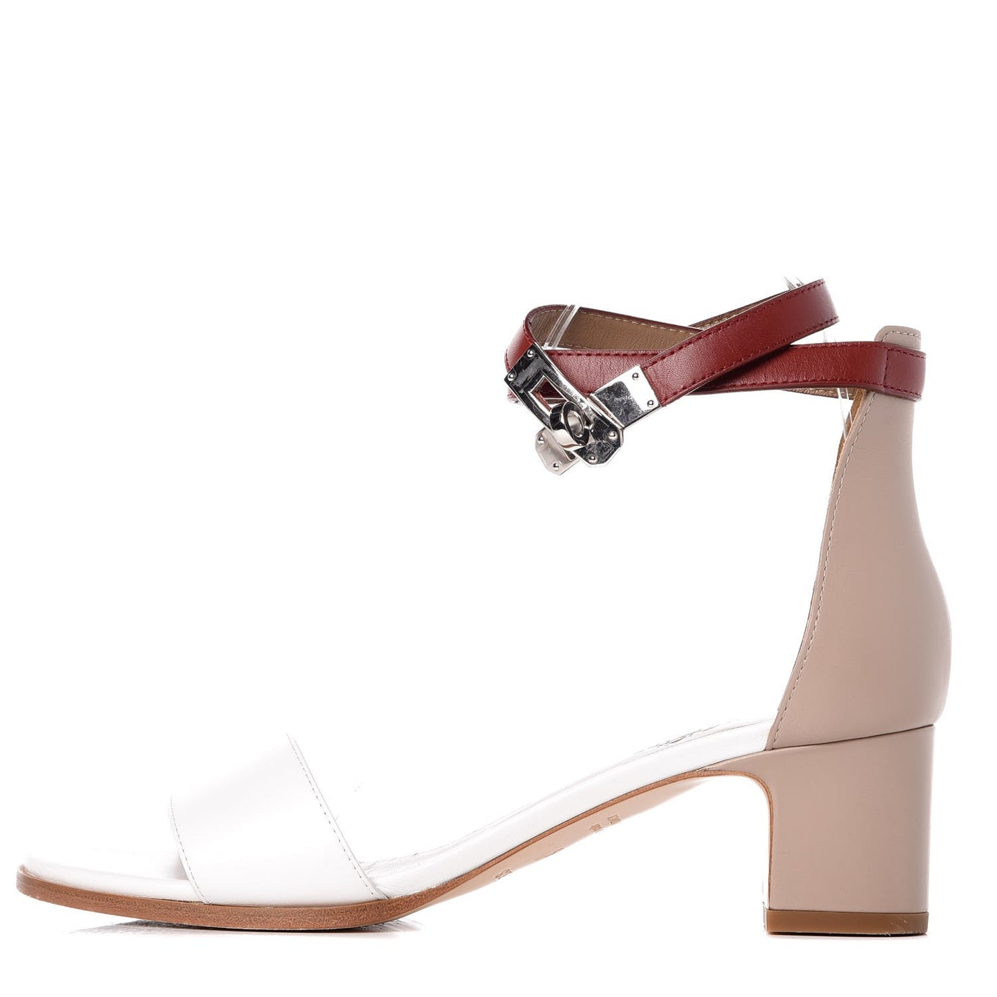 Box Calfskin Manege Sandals 36.5 Grey Multicolore