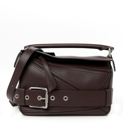 Loewe Shiny Calfskin Small Puzzle Biker Bag Dark Brown 1 of 11